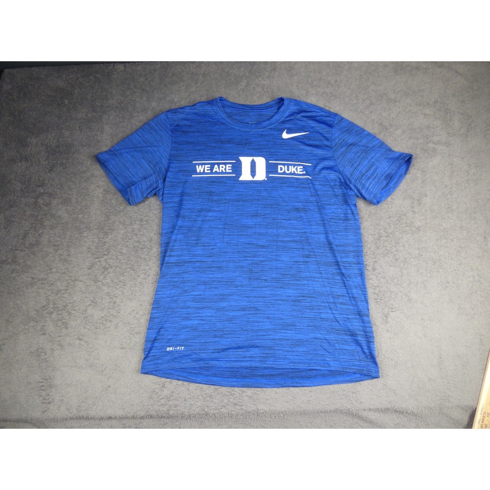 Nike Mens Duke Blue Devils Dri-FIT Shirt Blue Space Dye Graphic Tee Large